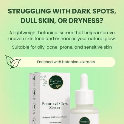 Botanical Glow Serum                       Say Goodbye to Acne & Oily Skin – Without Any Greasy Feel
